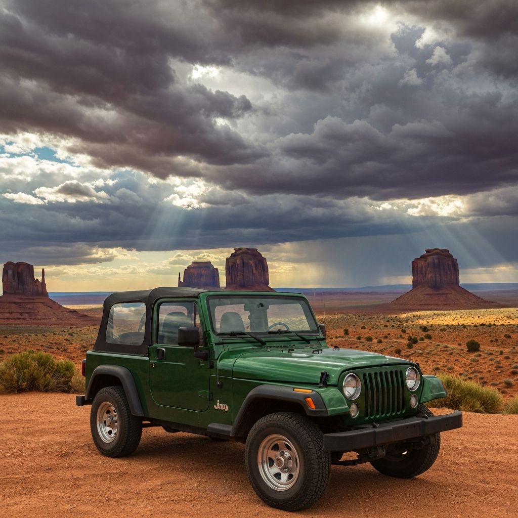 Jeep at scenic viewpoint