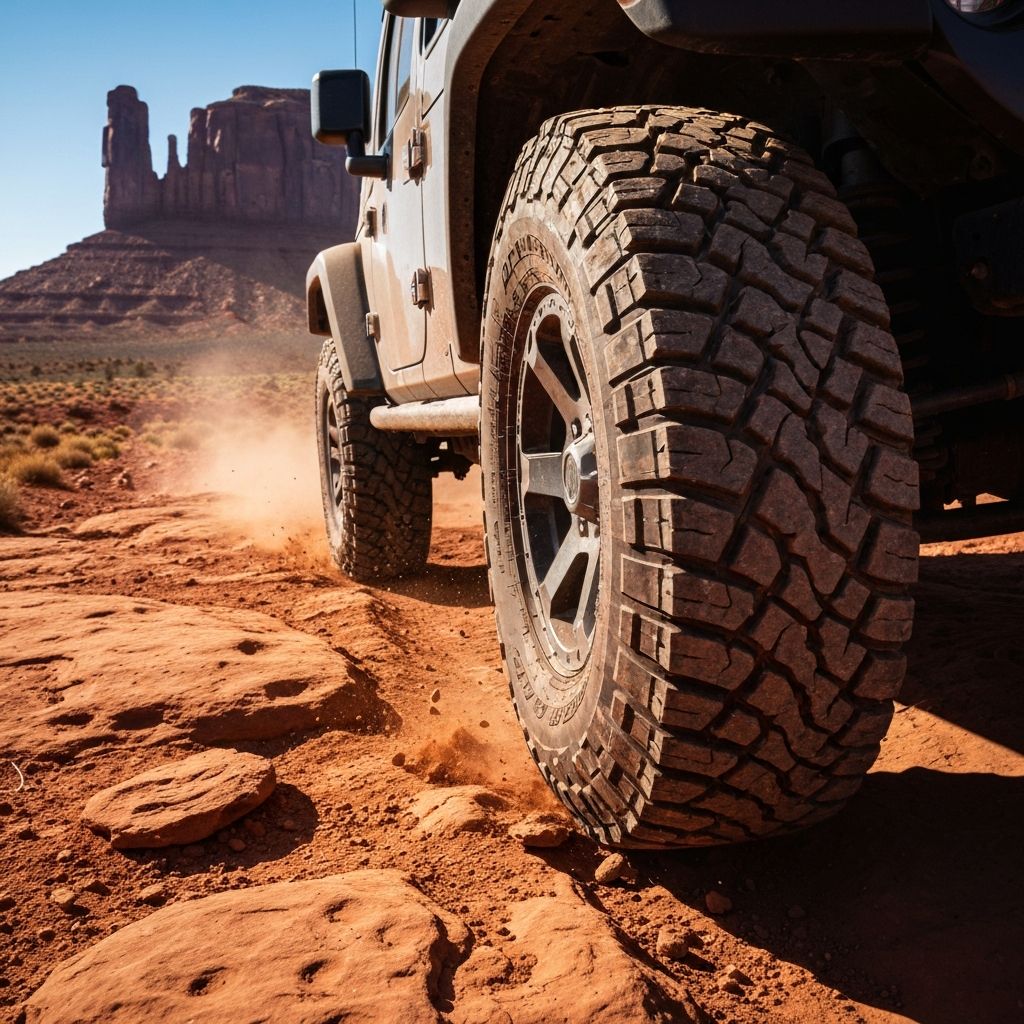 Jeep on rugged trail